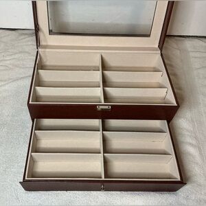 ProCase 12 Slot Organizer, 2 Layers Leather, Sunglass/Watch Organizer w/ Display
